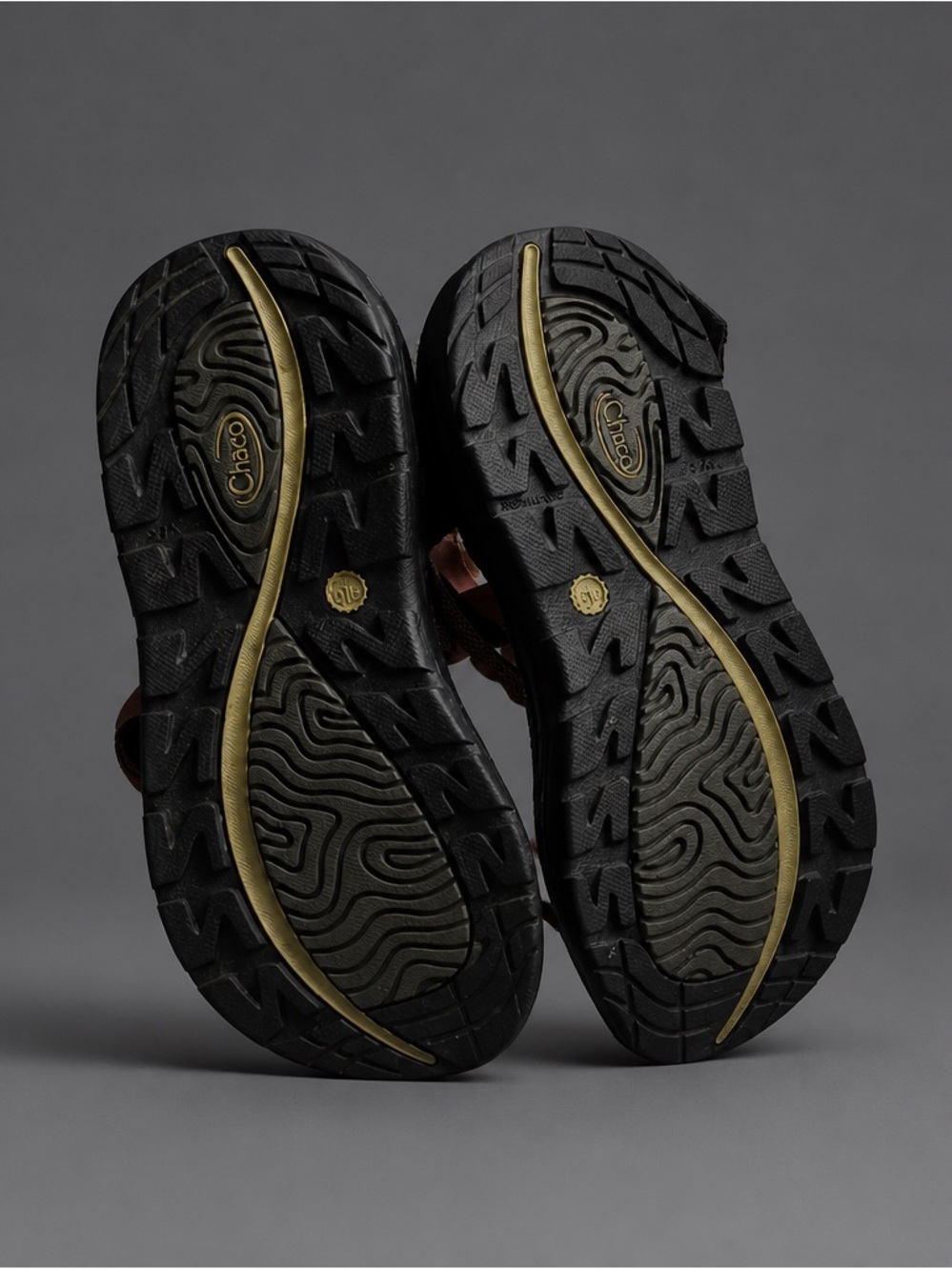 Chaco Women's Strappy Black Sandal with Brown Webbing - Picture 3 of 3